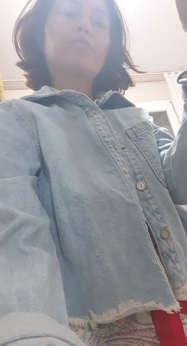 Açık Mavi Denim Crop Ceket — görsel 2/6