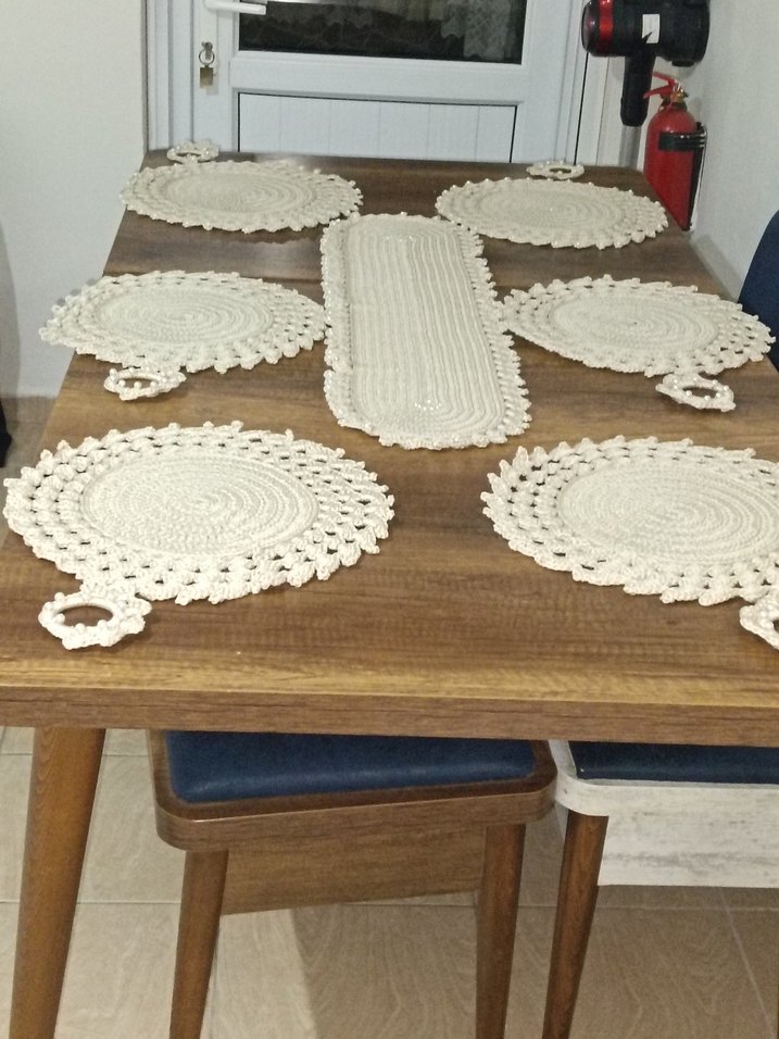 Bohem Örgü Dekoratif Masa Örtüsü - Görsel 4