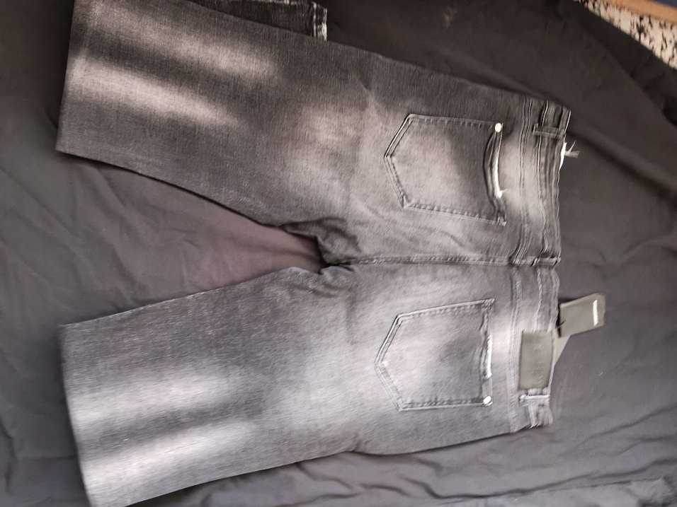 Erkek Koyu Mavi Baskılı Dar Paça Kot Pantolon - Görsel 2