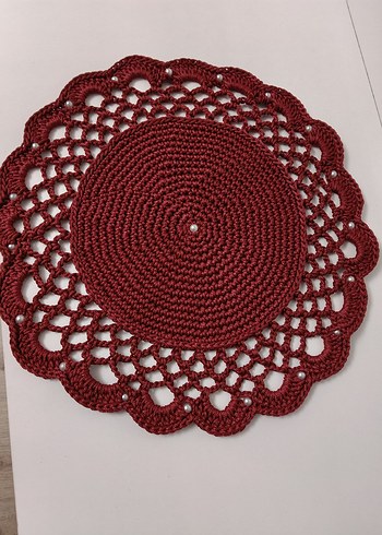 Bordo El Örgüsü Bohem Dekor Seti - Görsel 3