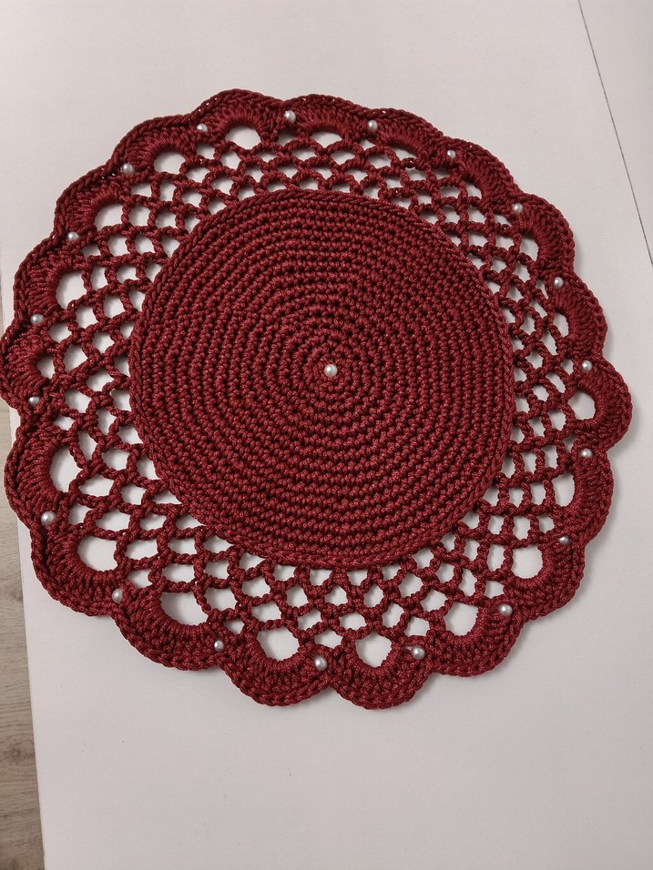 Bordo El Örgüsü Bohem Dekor Seti - Görsel 3