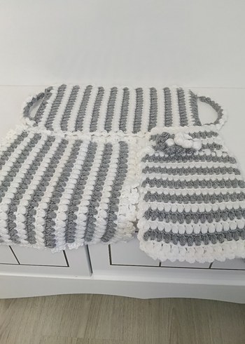 Gri Çizgili Banyo Süngeri Seti - Görsel 2