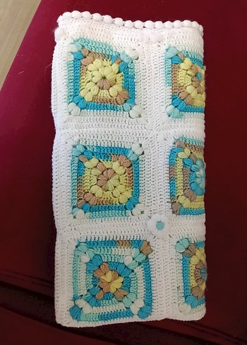 Nakışlı Çok Renkli Örgü Battaniye - Görsel 7