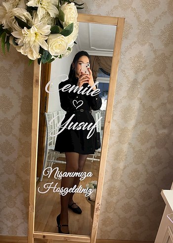 Siyah Parlak Mini Kadın Elbise - Görsel 2