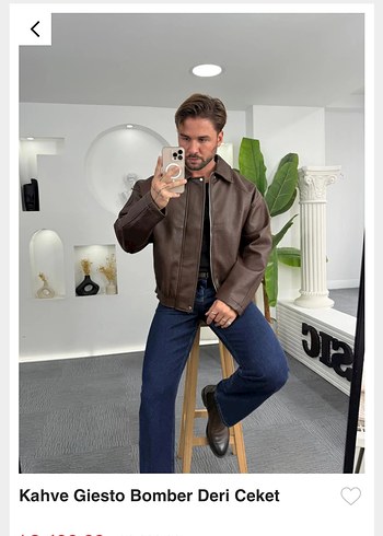 Zara Kahve Deri Bomber Ceket