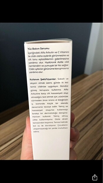 Beden Arbutin C vitamini Hyaluronik asit Serum