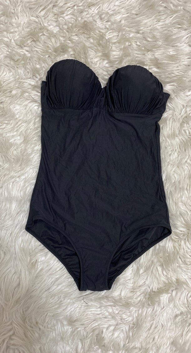 Kadın Siyah Pilili Askılı Mayo - Görsel 2