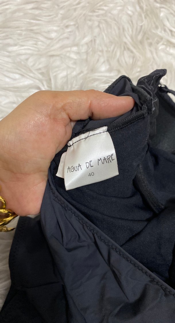 Kadın Siyah Pilili Askılı Mayo - Görsel 4