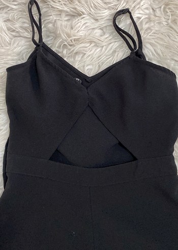 Siyah Mini Askılı Kadın Tulum - Görsel 5