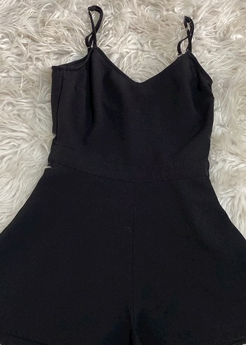 Siyah Mini Askılı Kadın Tulum - Görsel 2