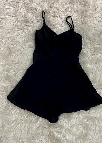 Siyah Mini Askılı Kadın Tulum - Görsel 4