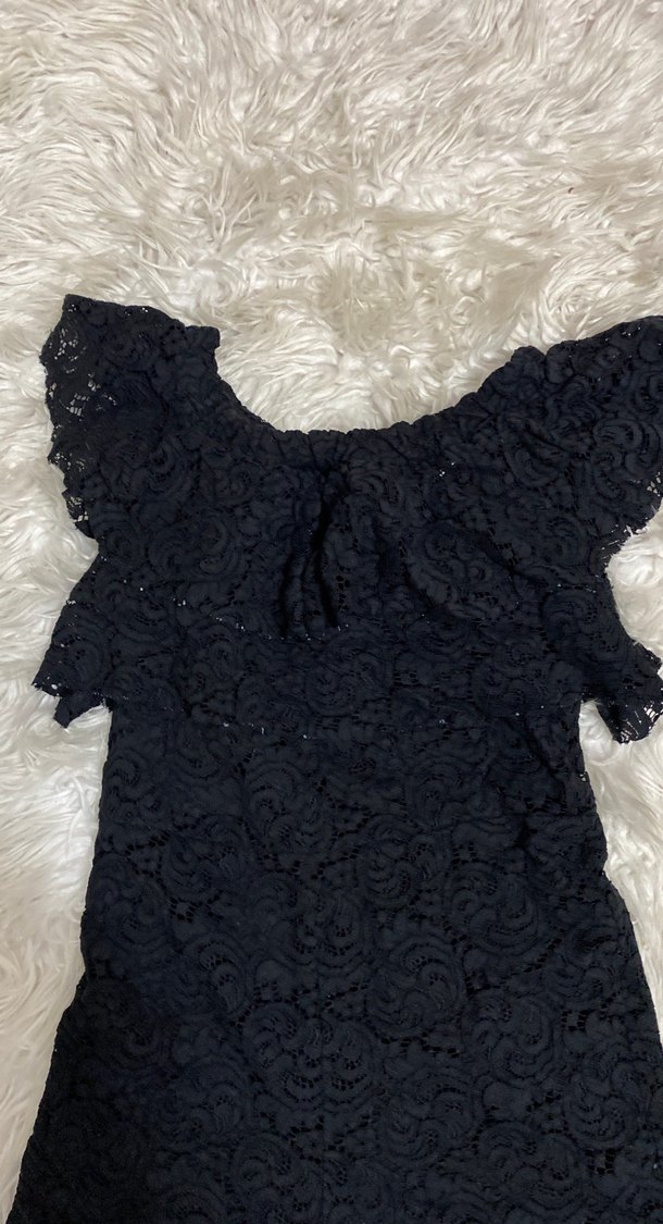 Siyah Dantel Detaylı Mini tulum - Görsel 3