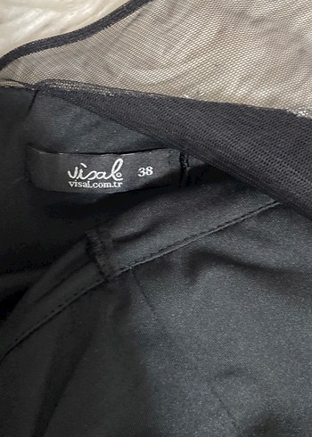 Gri Yılan Desenli Uzun V Yaka Abiye Elbise - Görsel 5