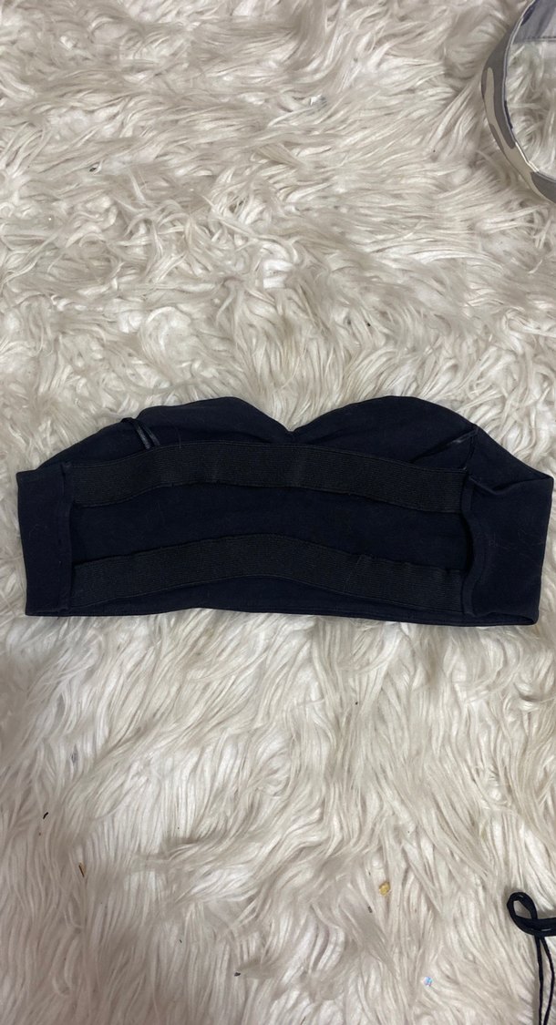 Siyah Taşlı Straplez Büstiyer - Görsel 2