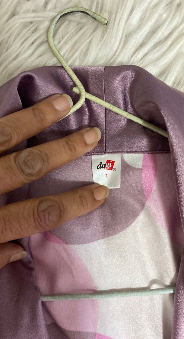 Pembe Batik Desenli Uzun Kadın Sabahlık - Görsel 3