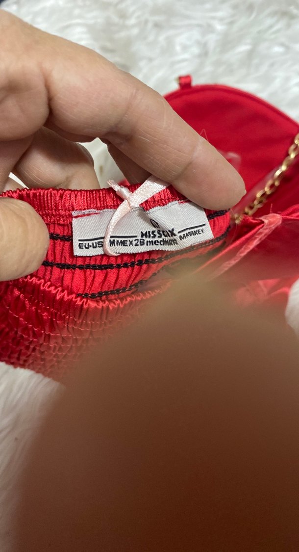 Zincir Detaylı Kırmızı Mini Bustiyer - Görsel 4