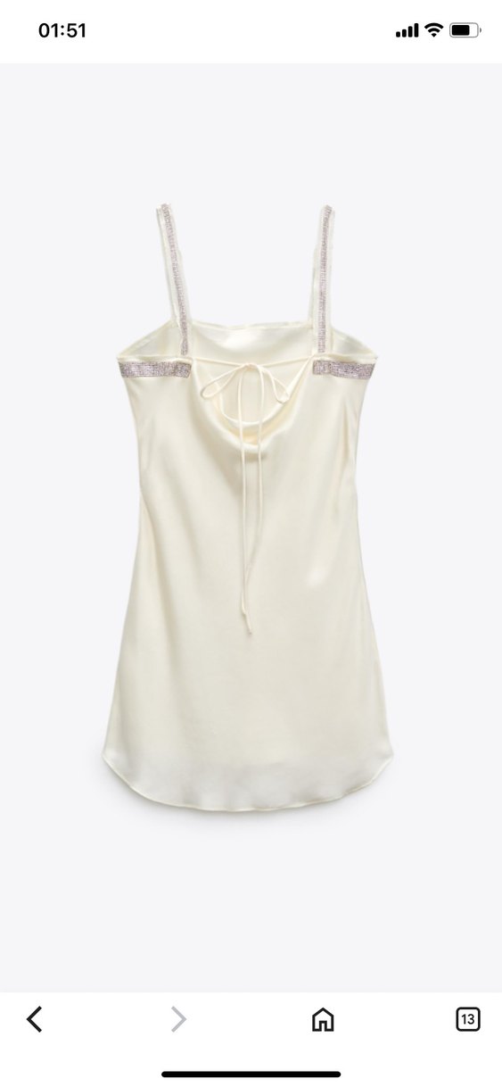 Beyaz ipekli saten Straplez Parlak taşlı Mini  Elbise - Görsel 3