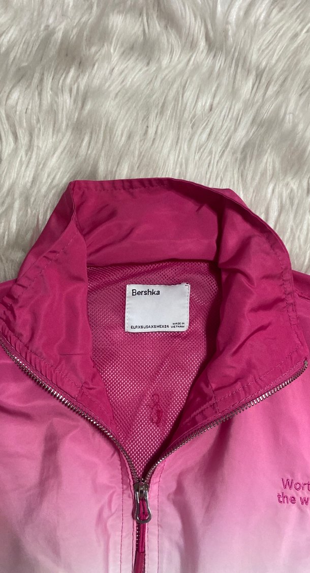 Pembe Batik Desenli Kısa Kadın Ceket - Görsel 4