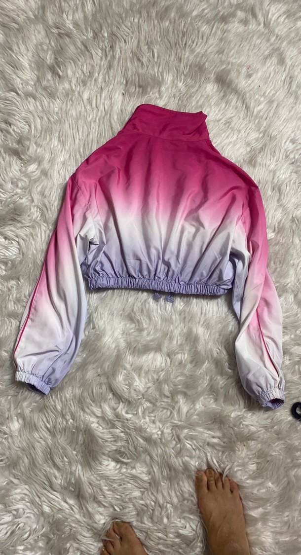 Pembe Batik Desenli Kısa Kadın Ceket - Görsel 5