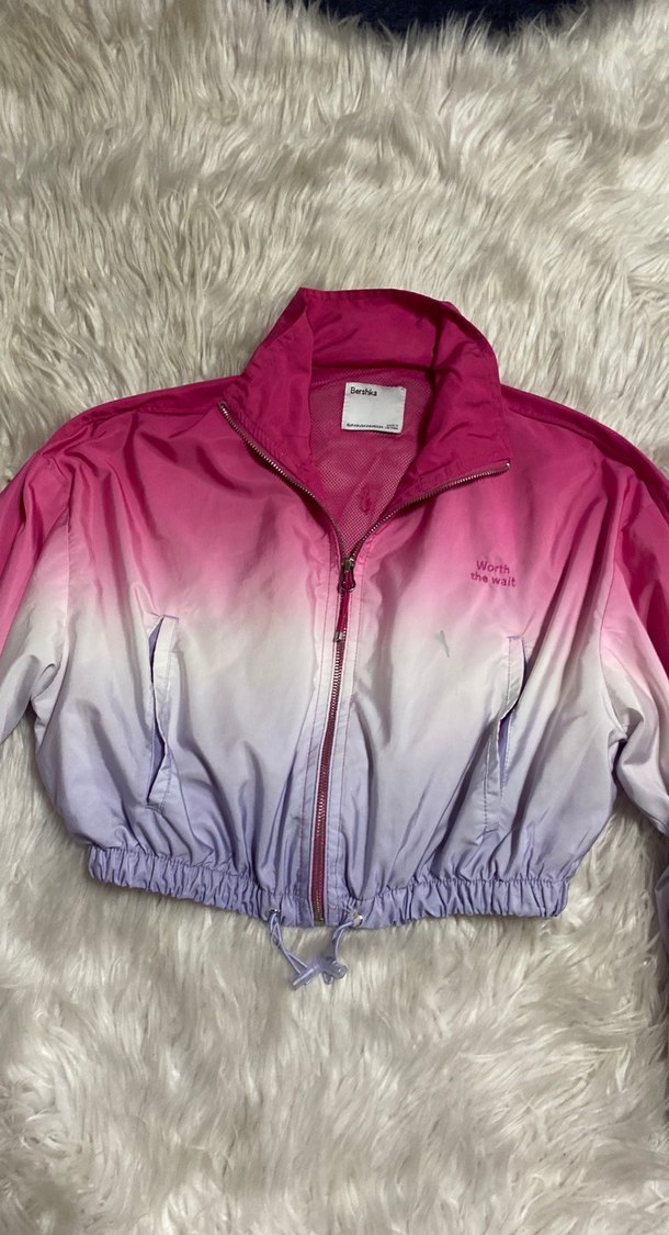 Pembe Batik Desenli Kısa Kadın Ceket - Görsel 3