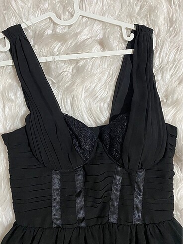 H&M Siyah şifon korsanlı H&M kısa elbise
