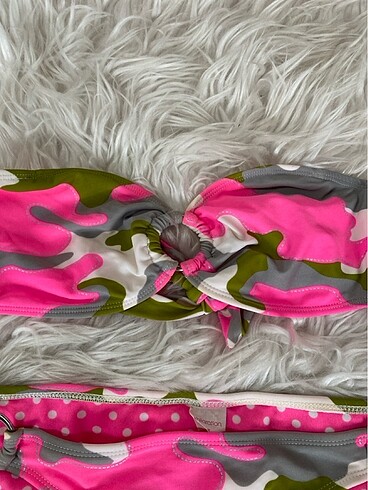 m Beden Pembe leopar bikini