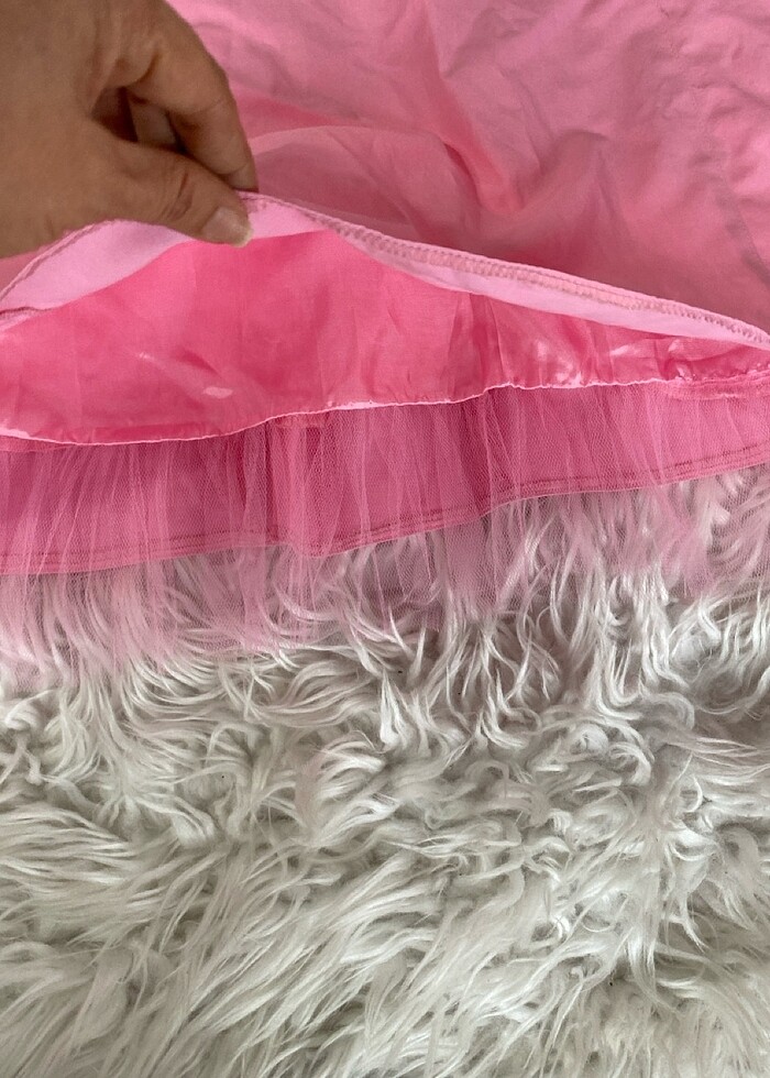 Toz pembe straplez midi elbise - Görsel 2