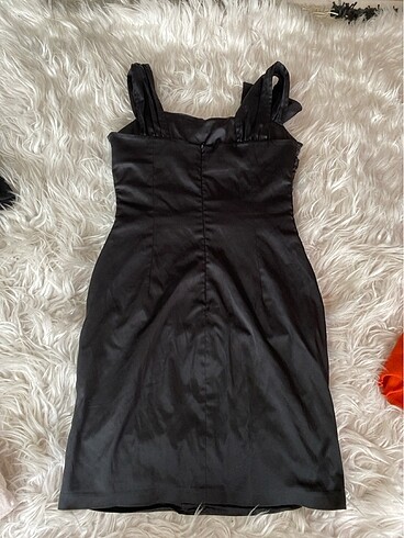 Siyah ipeksten drapeli elbise esnek - Görsel 3