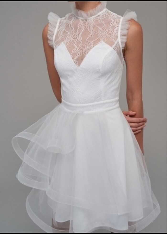 Tülü kısa abiye - Görsel 4