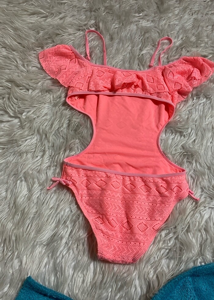 Pembe şık güpürlü mayokini - Görsel 3