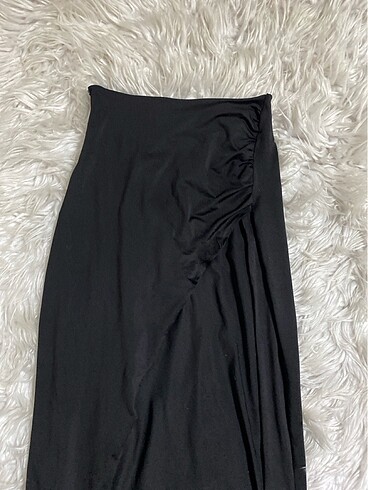 Zara Siyah yırtmaçlı uzun şık etek