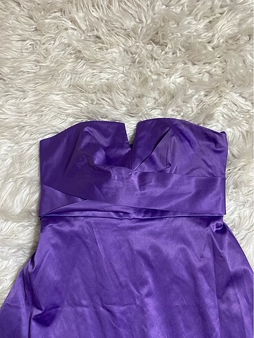 Lila ipeksten kısa elbise - Görsel 2