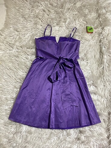 Lila ipeksten kısa elbise - Görsel 4