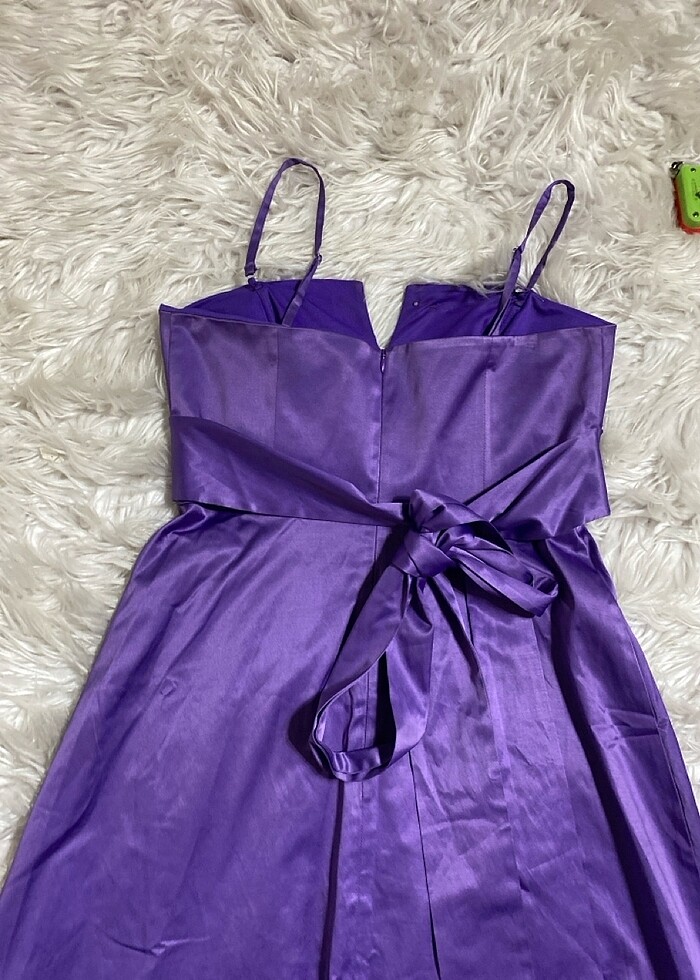 Lila ipeksten kısa elbise - Görsel 5