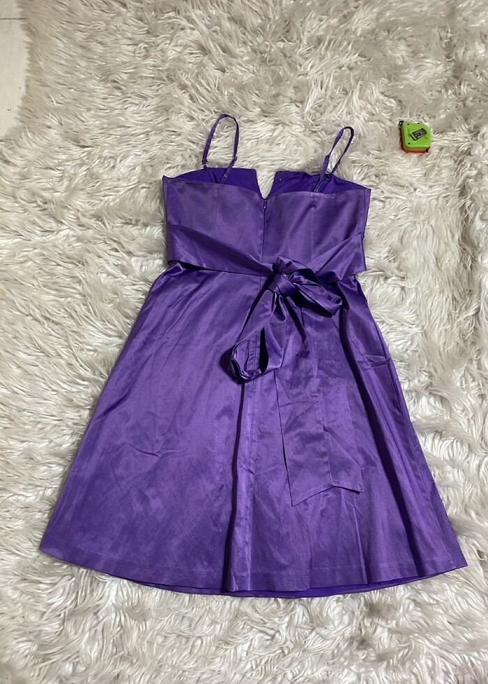 Lila ipeksten kısa elbise - Görsel 4