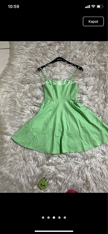Suyeşili askılı straplez şık kaliteli este gece ister gündüz kul - Görsel 4