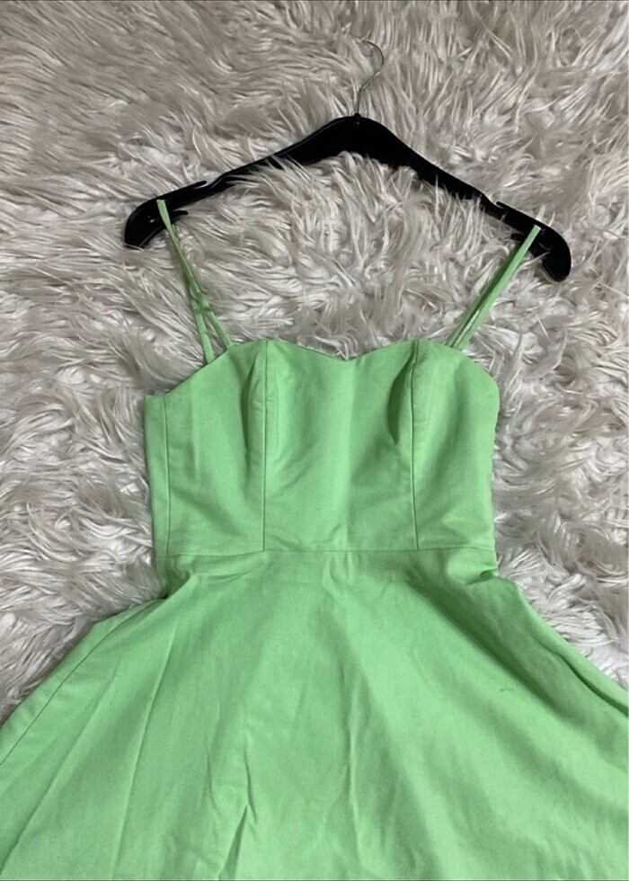 Suyeşili askılı straplez şık kaliteli este gece ister gündüz kul - Görsel 3