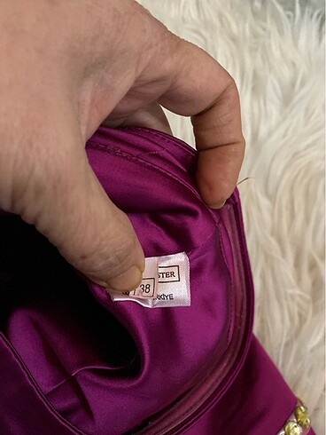 Mürdüm sten şık straplez elbise - Görsel 2