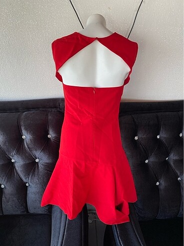 Kırmızı aşırı şık elbise - Görsel 5
