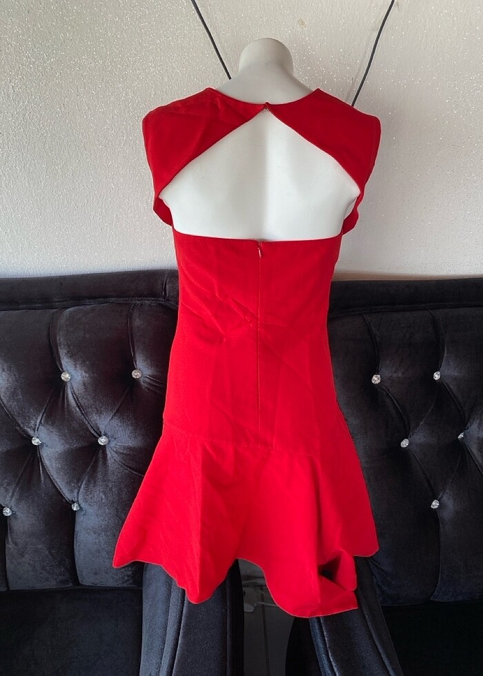 Kırmızı aşırı şık elbise - Görsel 5