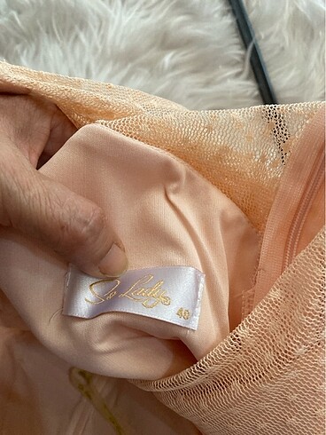 Somon rengi korseli göğüs petli şık kısa abiye likralı - Görsel 4