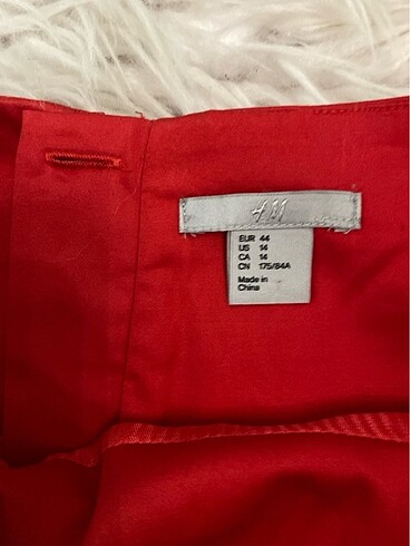 H&M H&M kırmızı keten midi etek