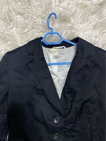 Cotton Bar Siyah ince ipeklı keten yazlık vücudu saran şık ceket