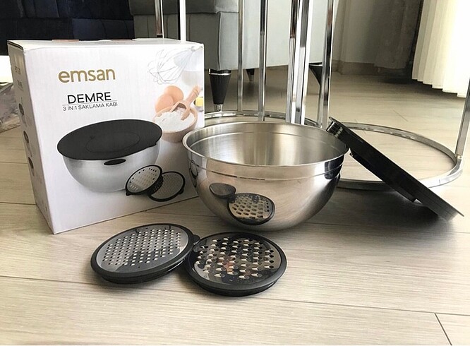 Emsan demre çelik karıştırma ve rende kabı