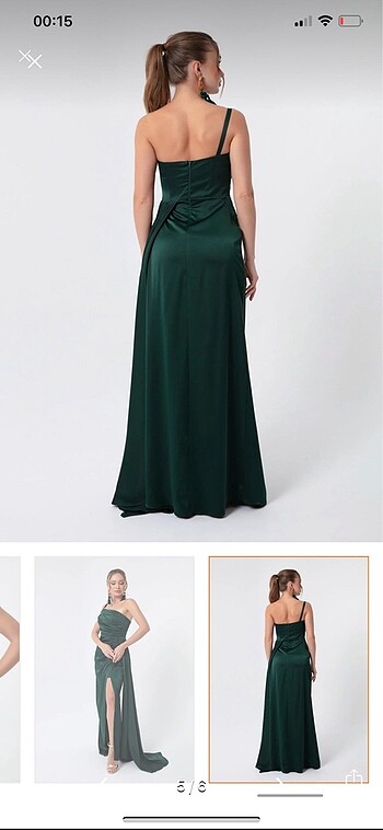 LAFABA ZÜMRÜT YEŞİLİ ABİYE ELBİSE - Görsel 5