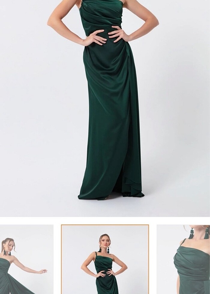 LAFABA ZÜMRÜT YEŞİLİ ABİYE ELBİSE - Görsel 2