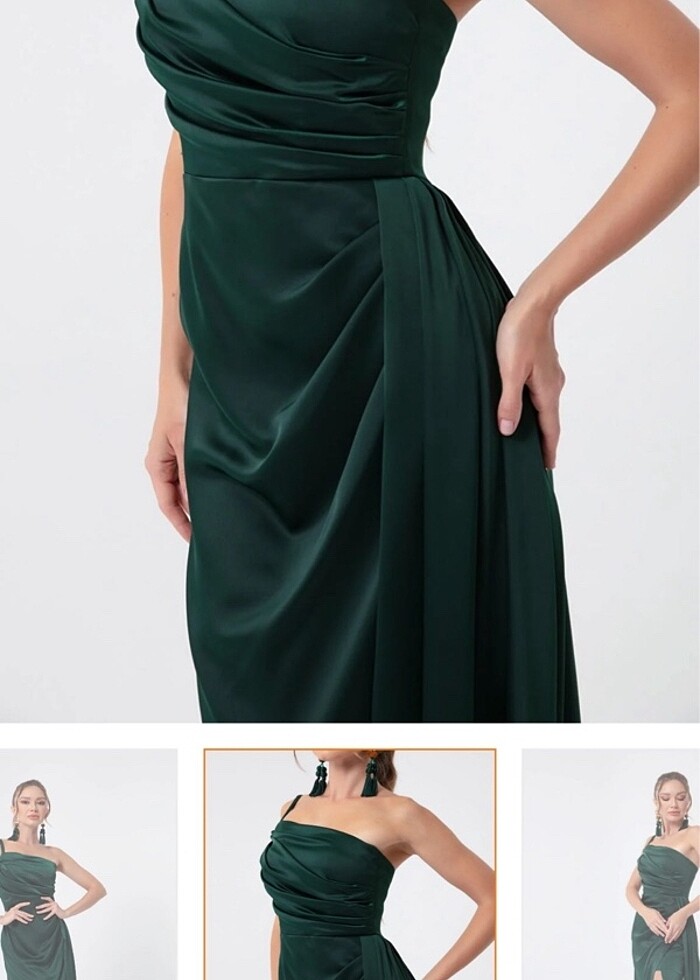 LAFABA ZÜMRÜT YEŞİLİ ABİYE ELBİSE - Görsel 3