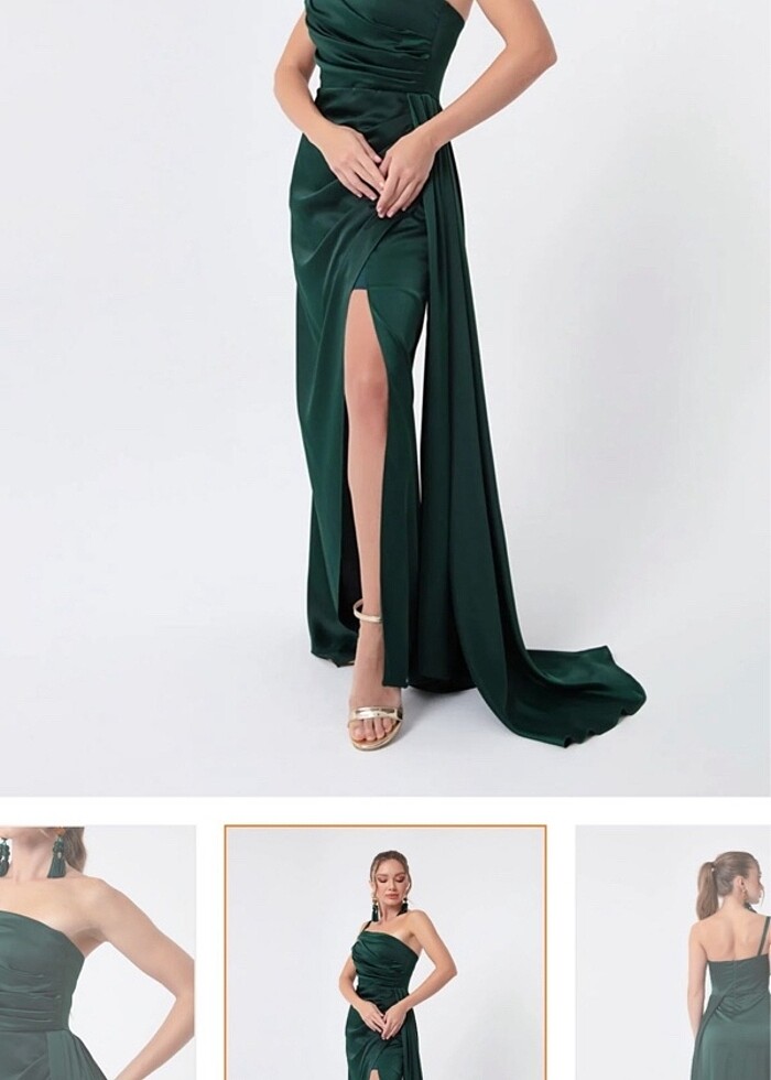 LAFABA ZÜMRÜT YEŞİLİ ABİYE ELBİSE - Görsel 4