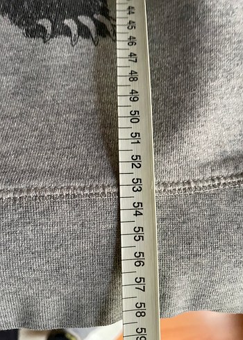 Gri Baskılı Kadın Sweatshirt - Görsel 5