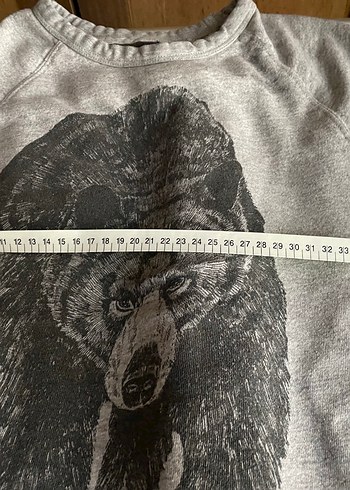 Gri Baskılı Kadın Sweatshirt - Görsel 4